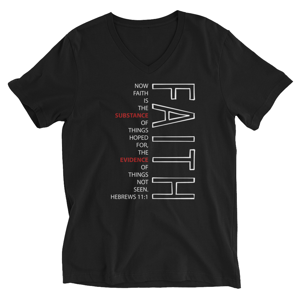 FAITH Unisex Short Sleeve V-Neck T-Shirt – SaySo Gifts and Apparel
