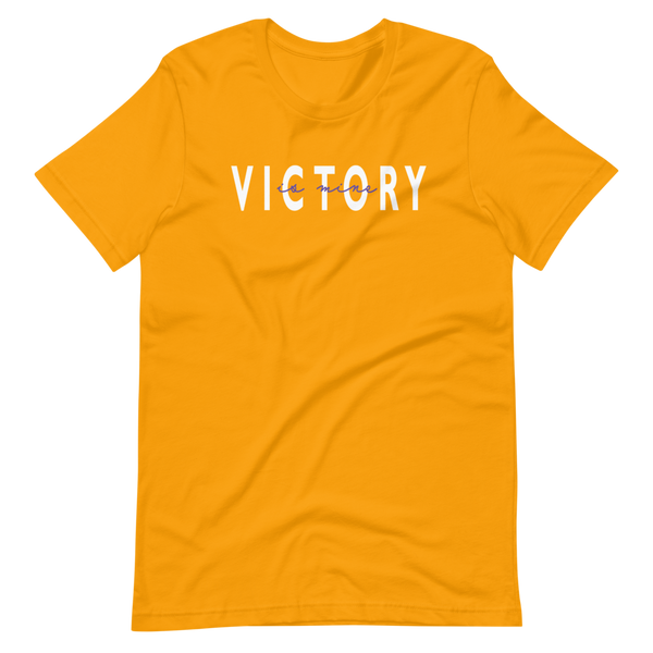 SaySo Gifts and Apparel Victory is Mine T-Shirt in Gold, Christian T-Shirts for Men and Women, Inspirational T-Shirts, Christian Streetwear Brand