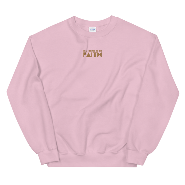 SaySo Gifts and Apparel Mustard Seed Faith Sweatshirt in Pink, Christian Sweatshirt for Men and Women, Christian Streetwear Brand