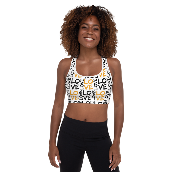 SaySo Gifts and Apparel LOVE Sports Bra in White, Christian Dancers Hip Hop, Christian Streetwear Brand