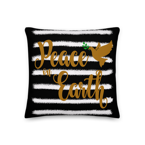 SaySo Gifts and Apparel Peace on Earth Premium Pillow, Christmas Pillows, Christmas Decor