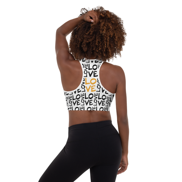 SaySo Gifts and Apparel LOVE Sports Bra in White, Christian Dancers Hip Hop, Christian Streetwear Brand