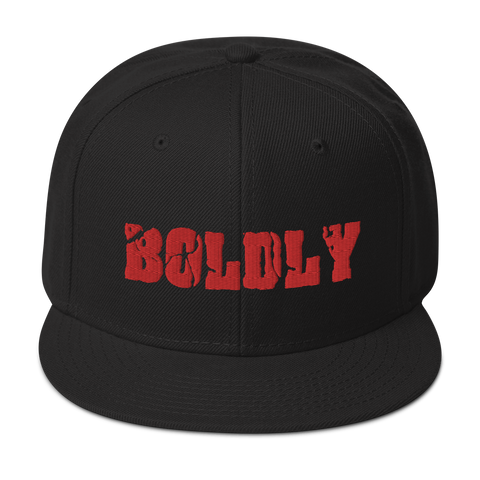 SaySo Gifts and Apparel BOLDLY Snapback Hat in Black, Christian Streetwear Brand