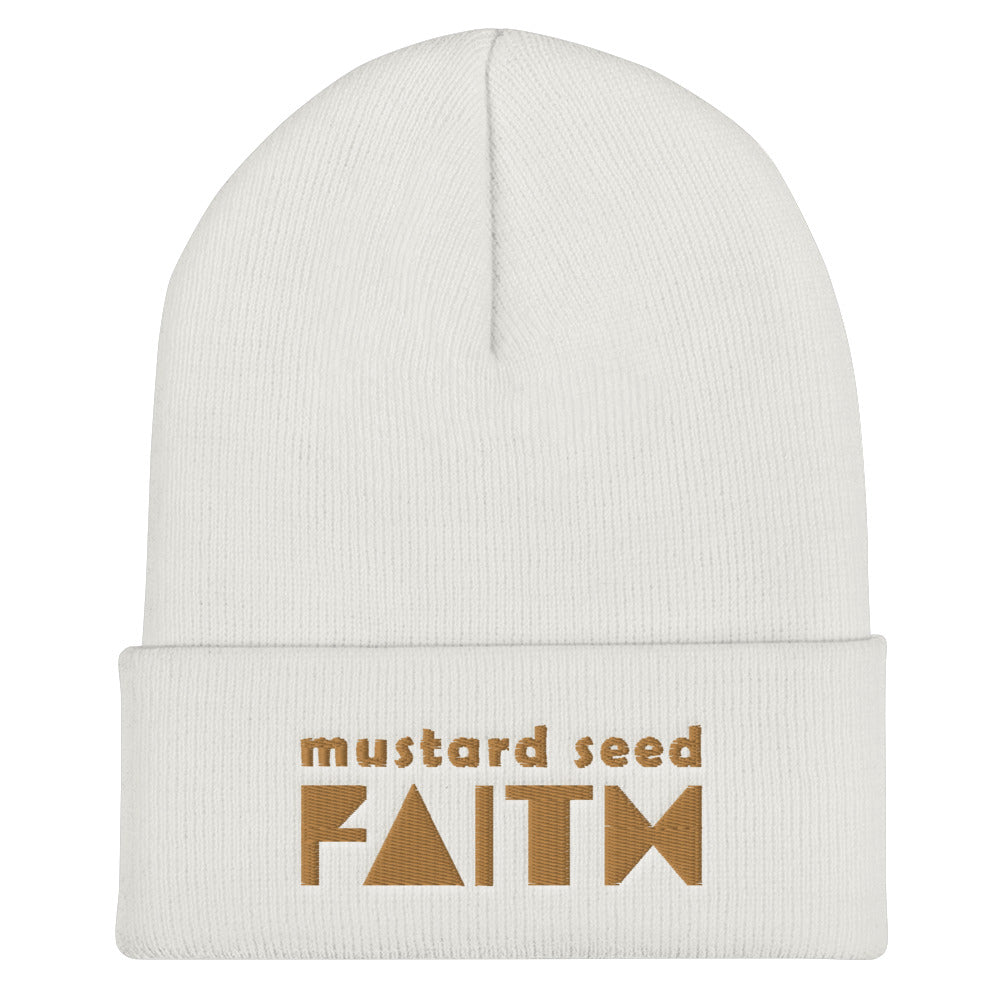 SaySo Gifts and Apparel Mustard Seed Faith Beanie, Christian Hats, Christian Streetwear Brand