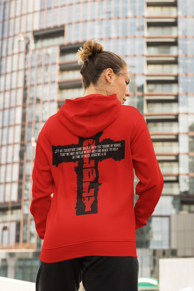 SaySo Gifts and Apparel Boldly Hoodie in Red, Christian Hoodies for Men and Women, Christian Streetwear Brand