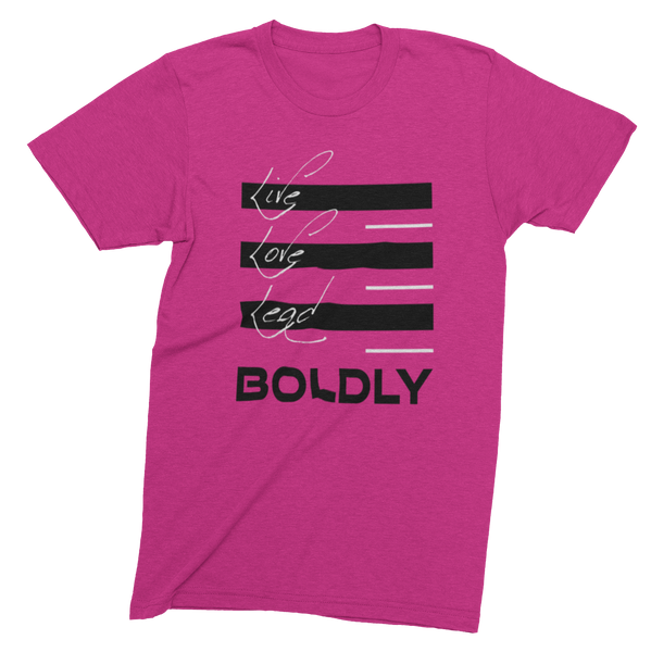 SaySo Gifts and Apparel Live Love Lead Boldly T Shirt in Pink, Christian T Shirts for Women, Women's Inspirational T Shirts