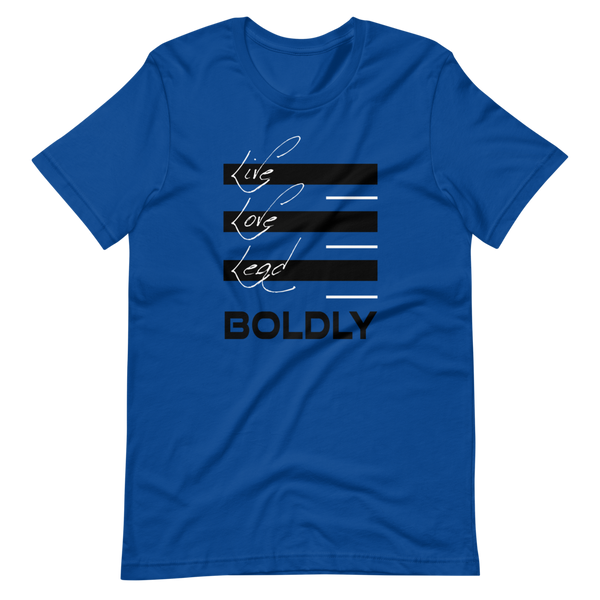 SaySo Gifts and Apparel Live Love Lead Boldly T Shirt in Royal Blue, Christian T Shirts for Women, Women's Inspirational T Shirts