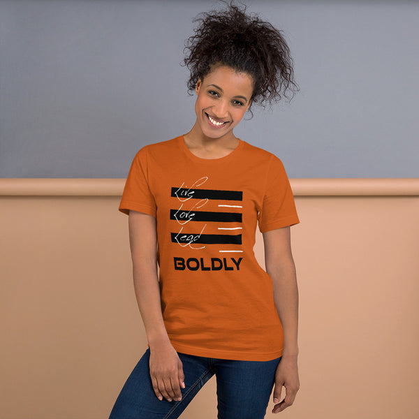 SaySo Gifts and Apparel Live Love Lead Boldly T Shirt in Orange, Christian T Shirts for Women, Women's Inspirational T Shirts