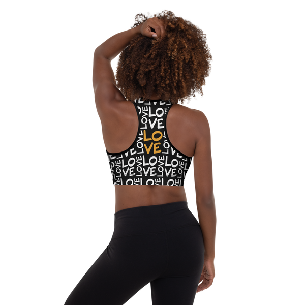 SaySo Gifts and Apparel LOVE Sports Bra in Black, Christian Dancers Hip Hop, Christian Streetwear Brand