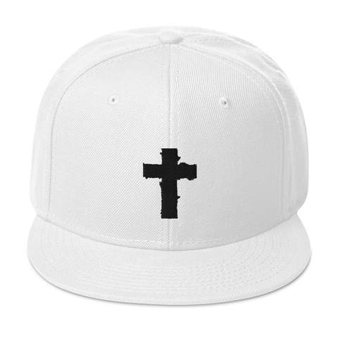 SaySo Gifts and Apparel Cross Snapback Hat in White, Christian Hats, Christian Streetwear Brand