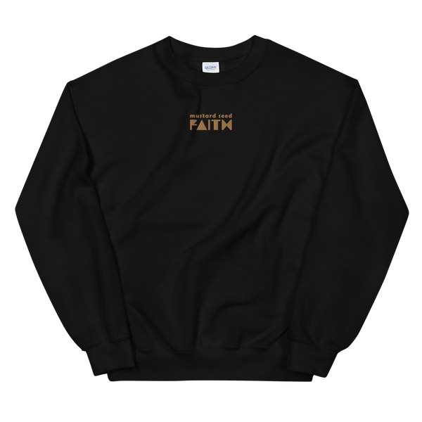 SaySo Gifts and Apparel Mustard Seed Faith Sweatshirt in Black, Christian Sweatshirt for Men and Women, Christian Streetwear Brand