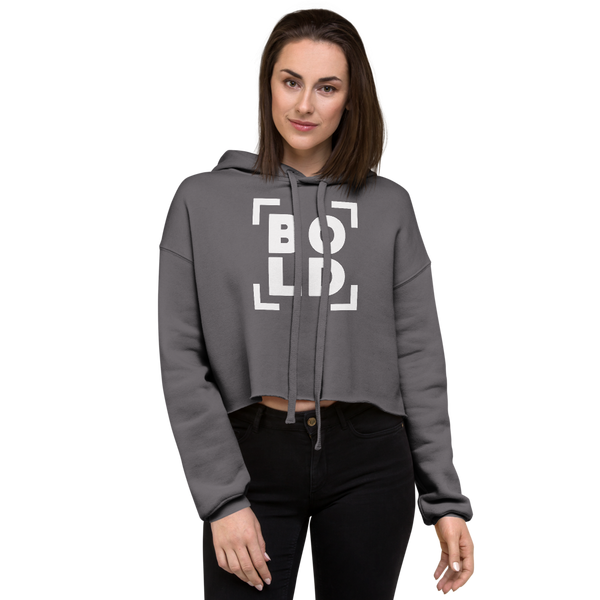 SaySo Gifts and Apparel BOLD Women's Crop Top Hoodie in Gray, Christian Streetwear Brand
