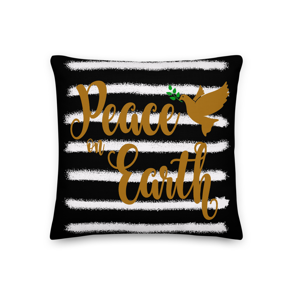 SaySo Gifts and Apparel Peace on Earth Premium Pillow, Christmas Pillows, Christmas Decor