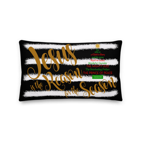 SaySo Gifts and Apparel Jesus is the Reason for the Season Premium Pillow, Christmas Pillows, Christmas Decor