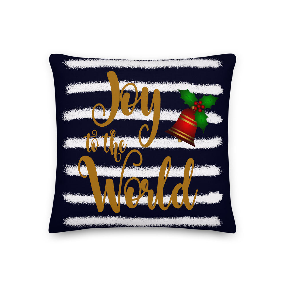 Joy to the World Premium Throw Pillow Navy