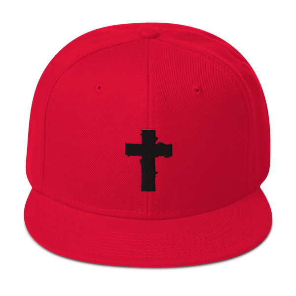 SaySo Gifts and Apparel Cross Snapback Hat in Red, Christian Hats, Christian Streetwear Brand