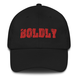 SaySo Gifts and Apparel BOLDLY Dad Hat in Black, Christian Streetwear Brand