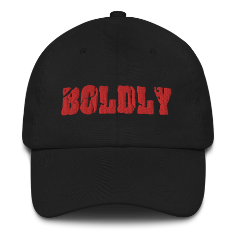 SaySo Gifts and Apparel BOLDLY Dad Hat in Black, Christian Streetwear Brand